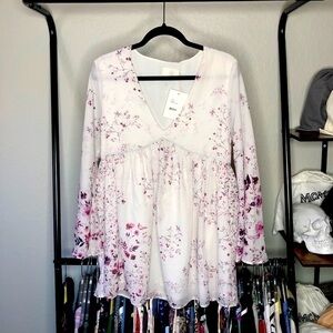 𝅺The Jetset Diaries Flora Patchwork Mini Babydoll Dress